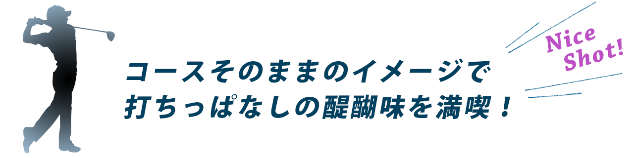 コースそのままのイメージで打ちっぱなしの醍醐味を満喫！